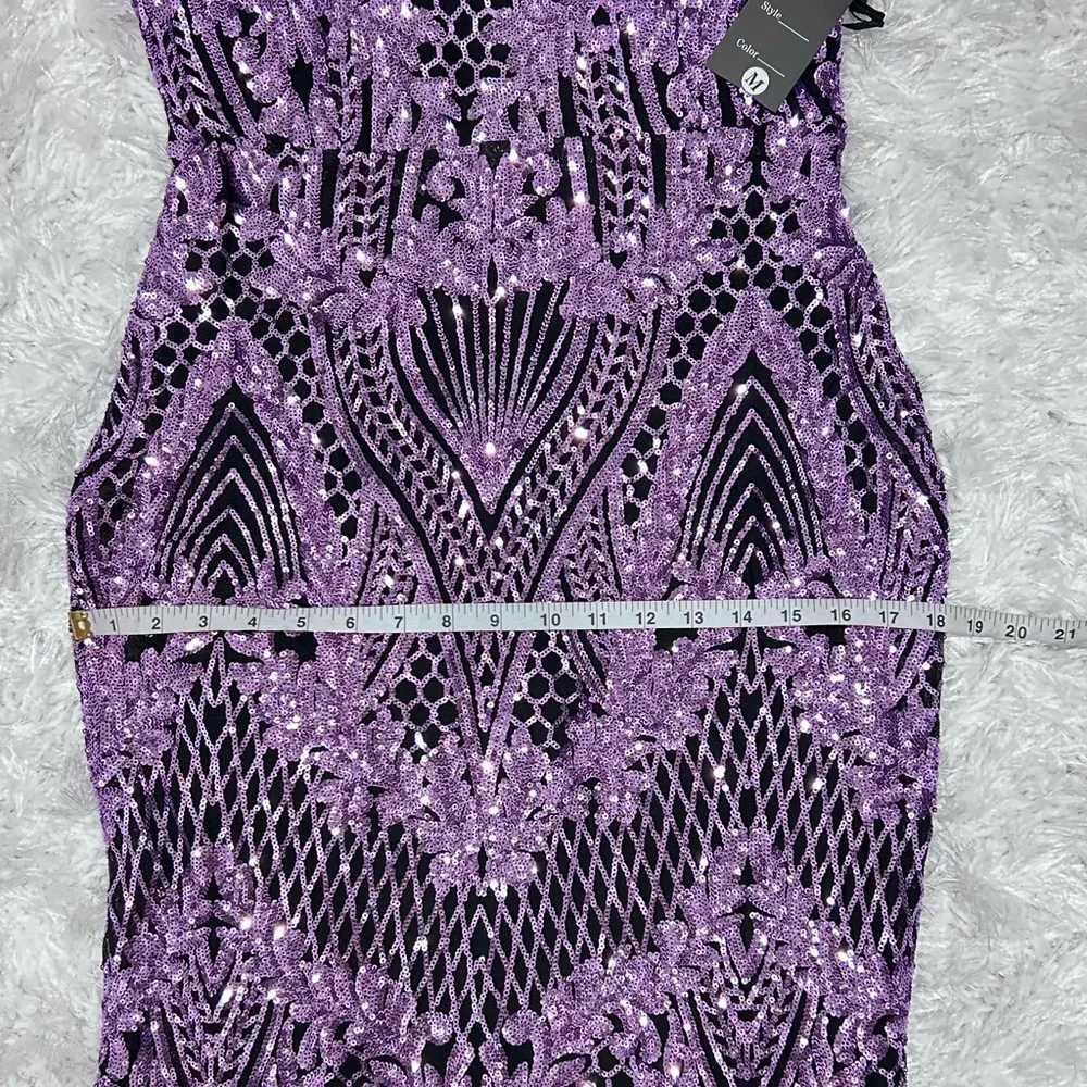 New 🟣 Purple Evening Gown with Beaded Shoulders and Long train. - Picture 14 of 16